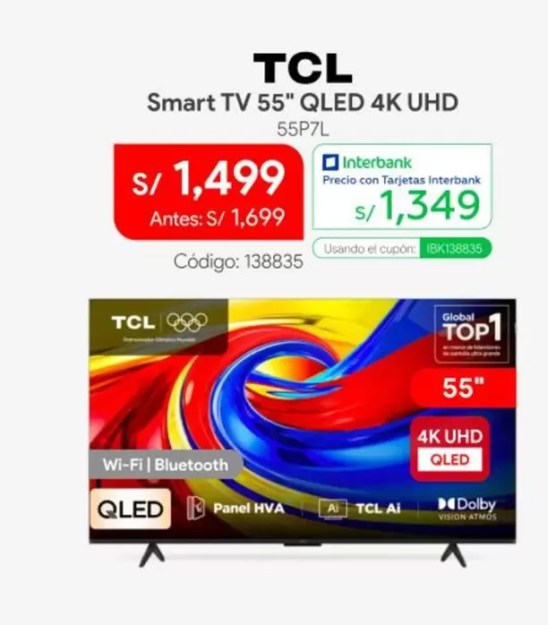 Smart - TV 55" QLED 4K UHD 55P7L
