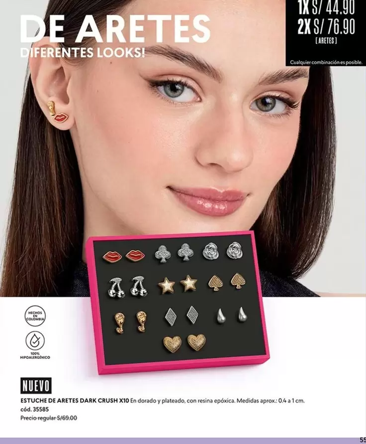 Crush - ESTUCHE DE ARETES DARK CRUSH X10