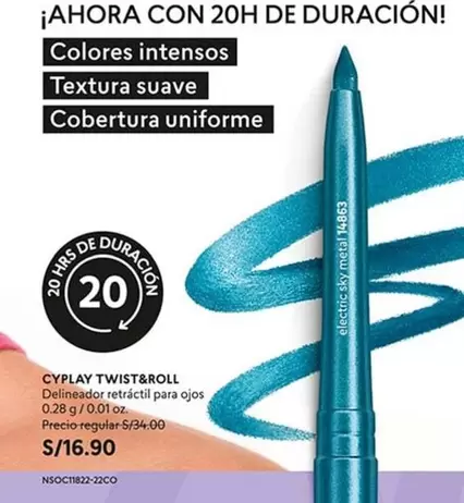 Suave - CYPLAY TWIST&ROLL Delineador retráctil para ojos
