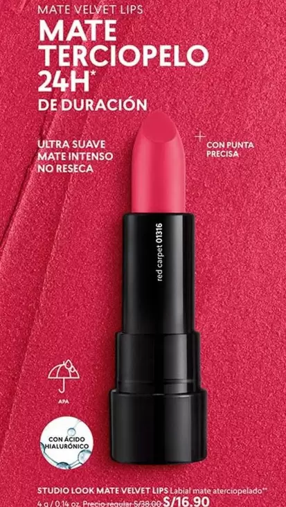 Suave - STUDIO LOOK MATE VELVET LIPS Labial mate terciopelo 24H