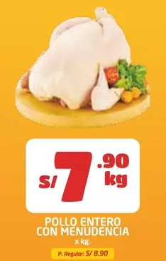 POLLO ENTERO CON MENUDENCIA
