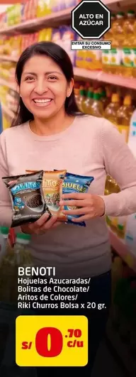 Hojuelas Azucaradas/ Bolitas de Chocolate/ Aritos de Colores/ Riki Churros Bolsa
