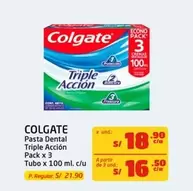 Colgate - Pasta Dental Triple Acción Pack x 3 Tubo