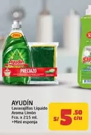 Ayudín - Lavavajillas Líquido Aroma Limón + Mini esponja