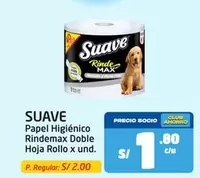 Suave - Papel Higi00enico Rindemax Doble Hoja Rollo
