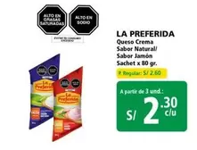 La Preferida - Queso Crema Sabor Natural/Sabor Jamón