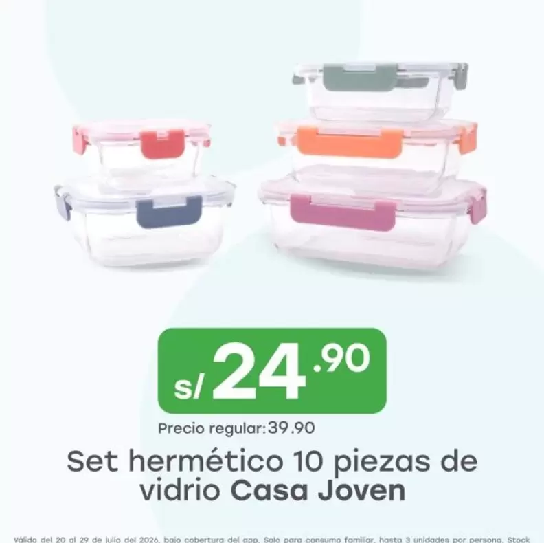 Casa Joven - Set hermético 10 piezas de vidrio