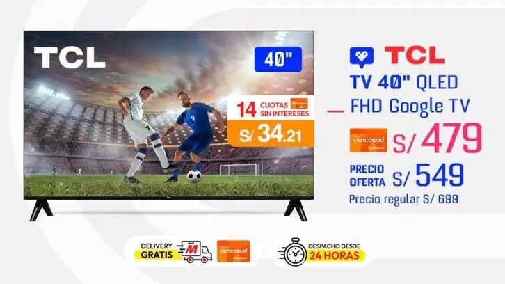 TV 40" QLED FHD Google TV
