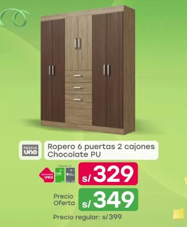 Ropero 6 puertas 2 cajones