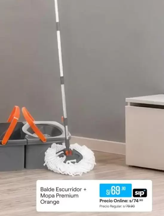 Orange - Balde Escurridor + Mopa Premium