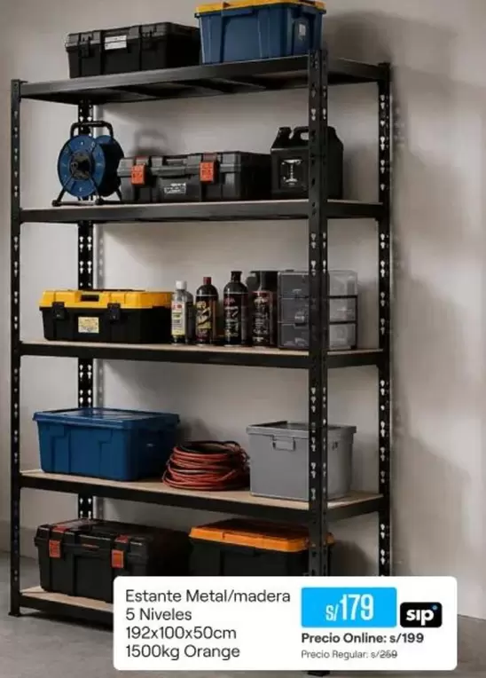 Orange - Estante Metal/madera 5 Niveles