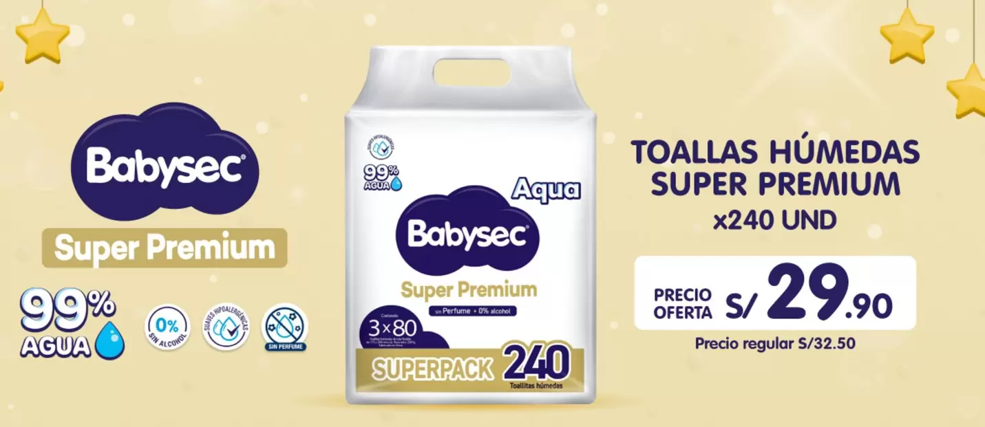 Babysec - TOALLAS HÚMEDAS SUPER PREMIUM x240 UND
