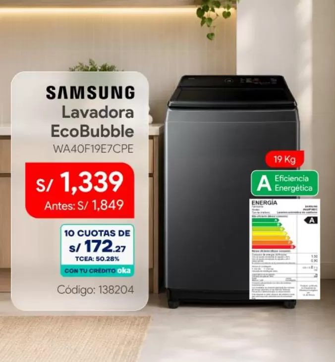 Samsung - Lavadora EcoBubble WA40F19E7CPE