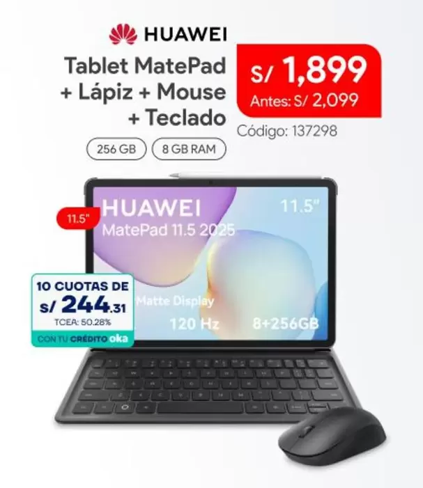 Huawei - Tablet MatePad + Lápiz + Mouse + Teclado