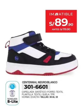 CENTENNIAL NEGRO/BLANCO 301-6601