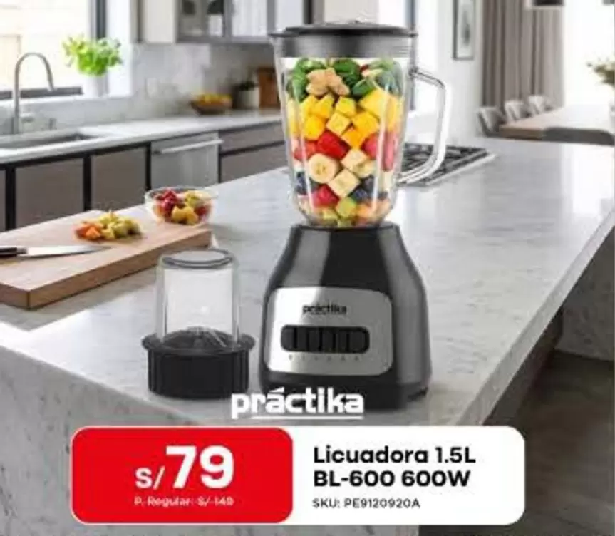 Práctika - Licuadora 1.5L BL-600 600W