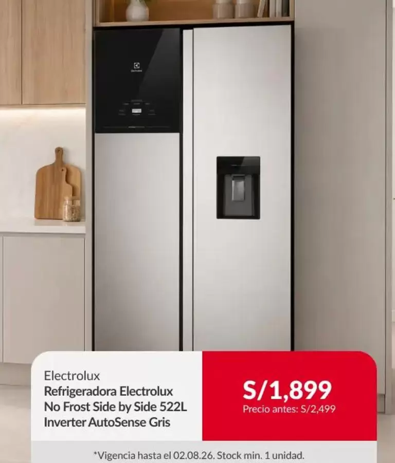 Electrolux - Refrigeradora No Frost Side by Side 522L Inverter AutoSense Gris