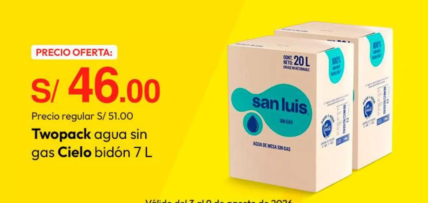 San Luis - agua sin gas Cielo bidón 7 L