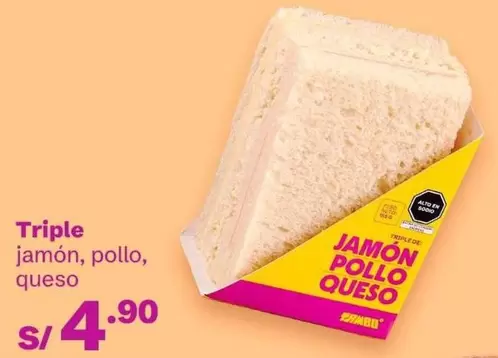 Triple jamón, pollo, queso