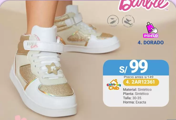 Barbie - Zapatillas 4. DORADO 4. 2AR12361