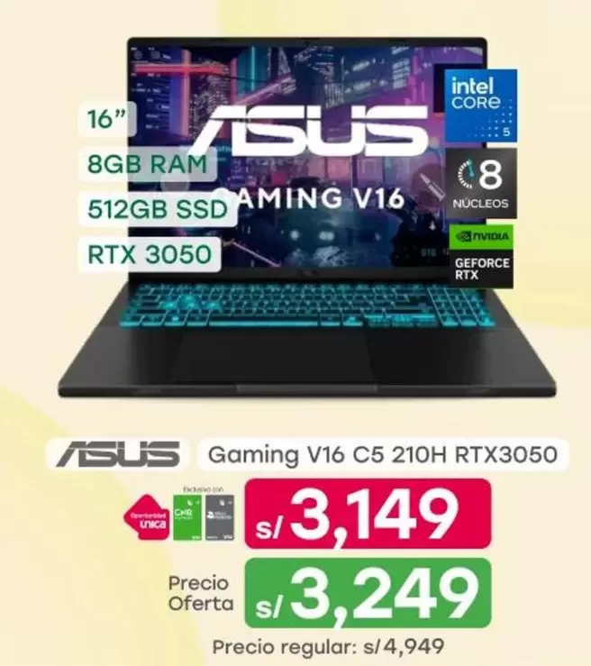 Asus - Gaming V16 C5 210H RTX3050