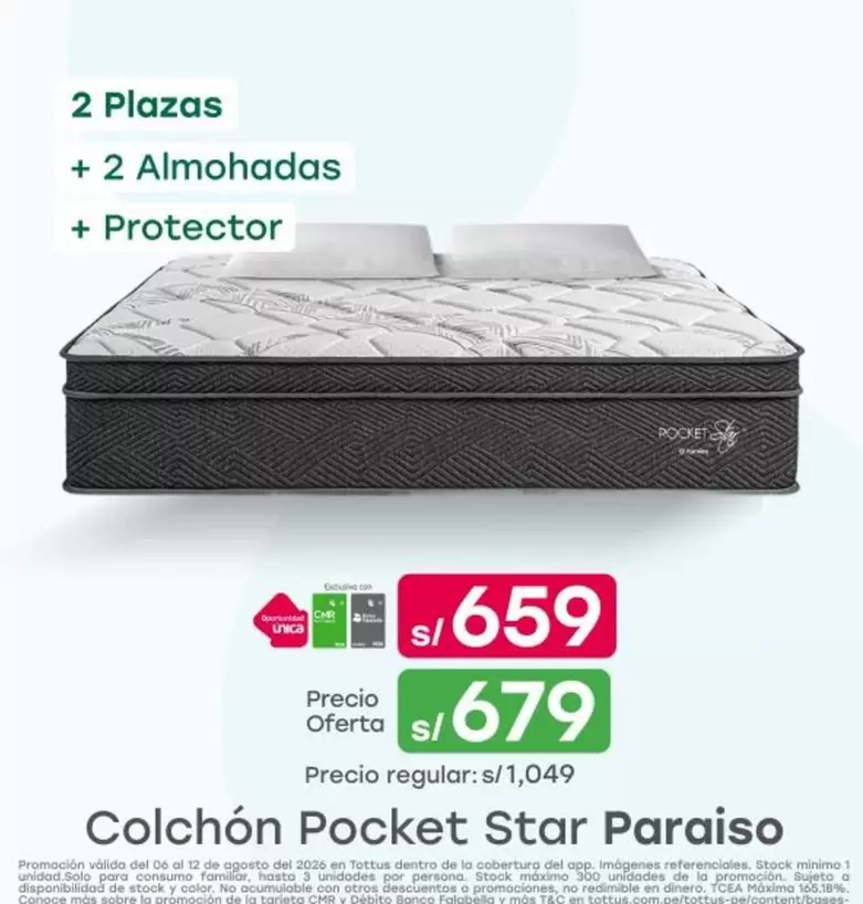 Paraiso - Colchón Pocket Star