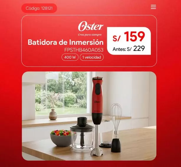 Oster - Batidora de Inmersión FPSTHB460A053