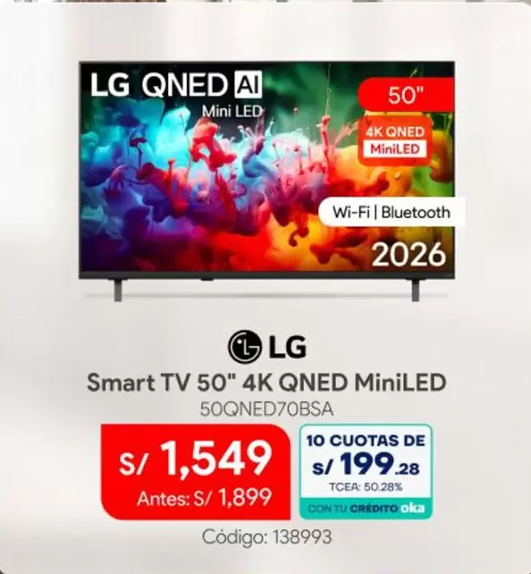 Lg - Smart TV 50" 4K QNED MiniLED 50QNED70BSA