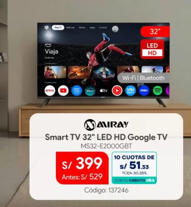 Miray - Smart TV 32" LED HD Google TV MS32-E2000GBT