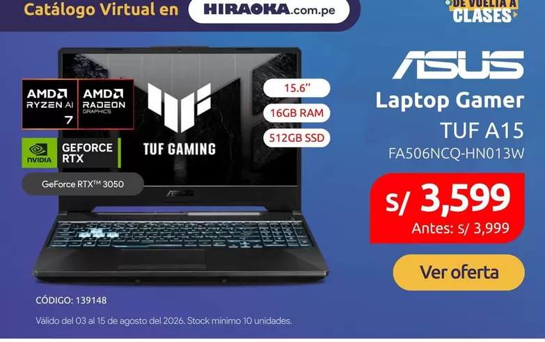 Asus - Laptop Gamer TUF A15 FA506NCQ-HN013W