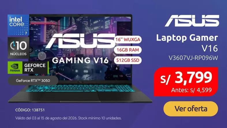 Asus - Laptop Gamer V16 V3607VJ-RP096W