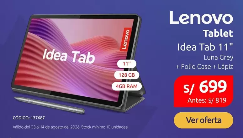 Lenovo - Tablet Idea Tab 11"