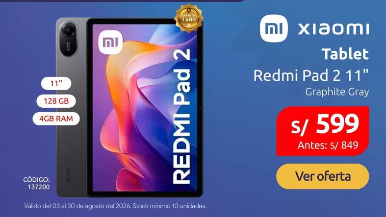 Xiaomi - Redmi Pad 2 11" Graphite Gray