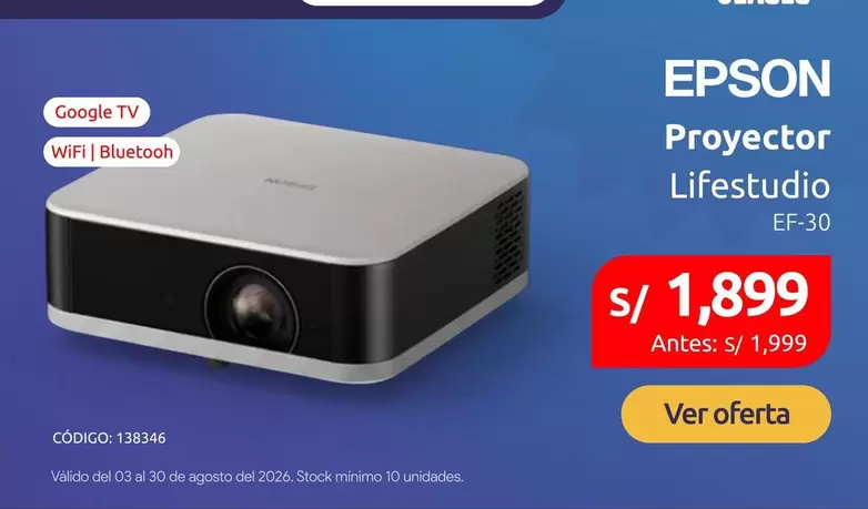 Epson - Proyector Lifestudio EF-30