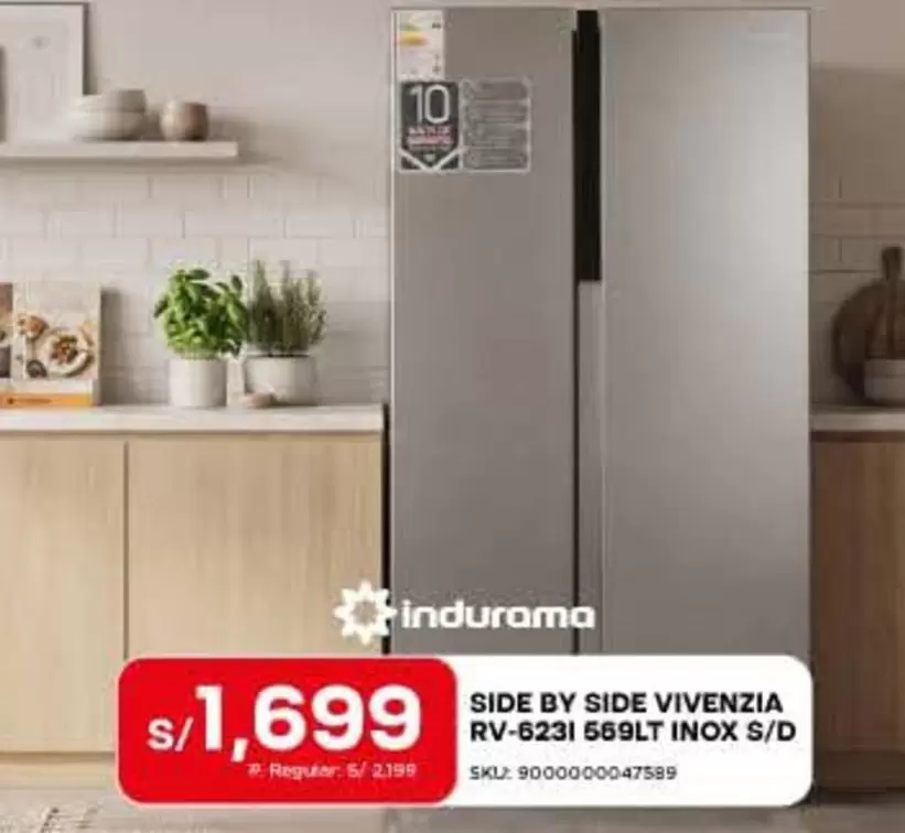 Indurama - SIDE BY SIDE VIVENZIA RV-6231 669LT INOX S/D