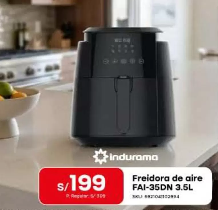 Indurama - Freidora de aire FAI-35DN 3.5L