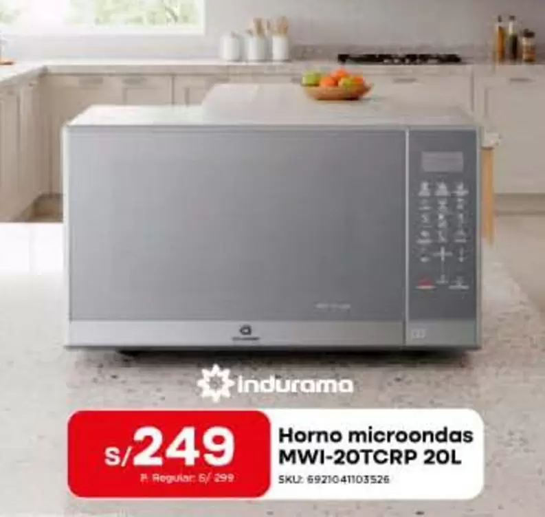 Indurama - Horno microondas MWI-20TCRP 20L