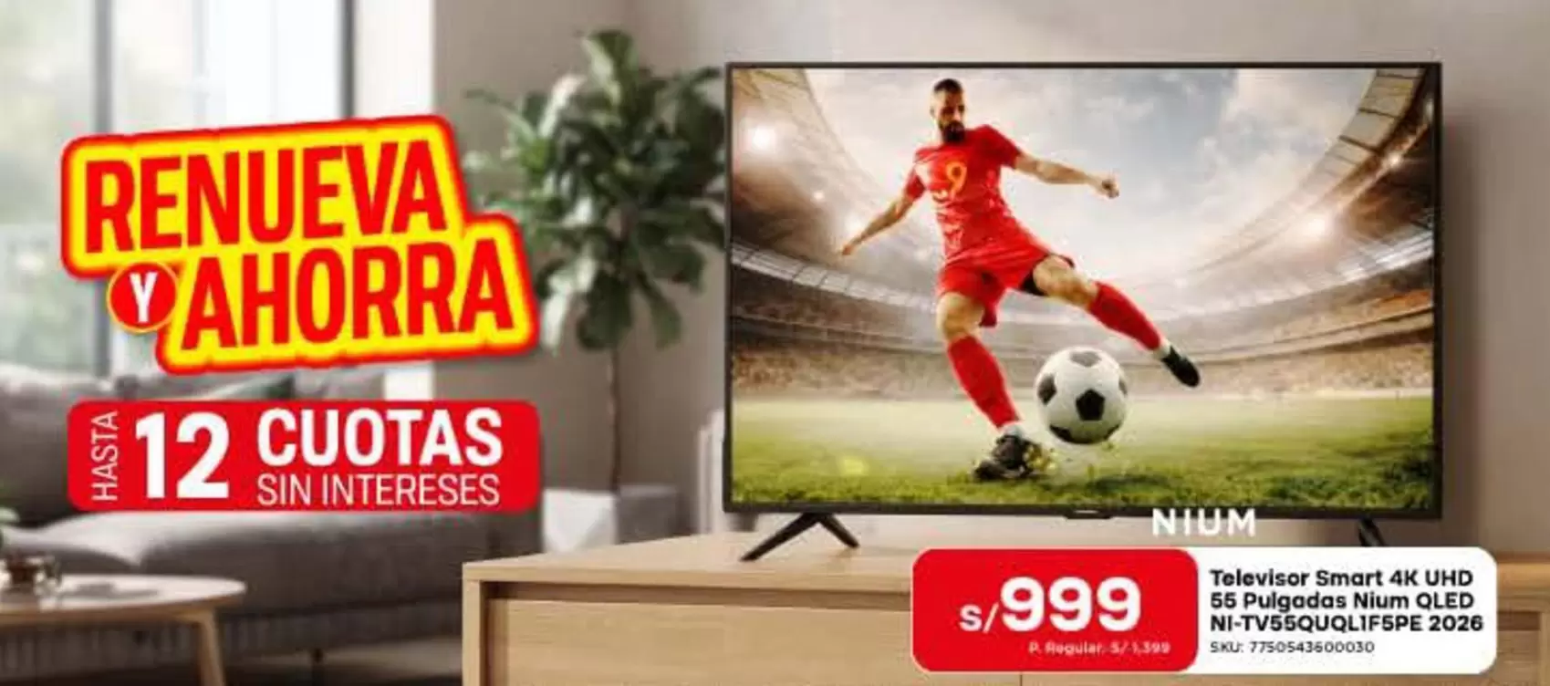 Smart - Televisar 4K UHD 55 Pulgadas Nium OLED Ni-TV550UQLIFSPE 2020