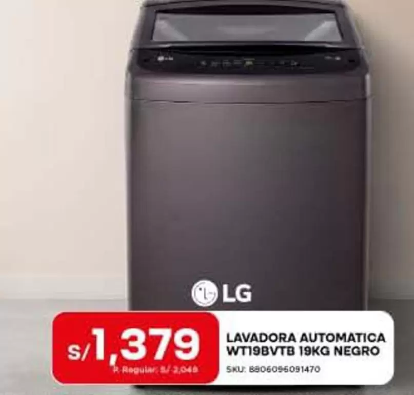 Lg - LAVADORA AUTOMATICA WT19BVB TB 19KG NEGRO