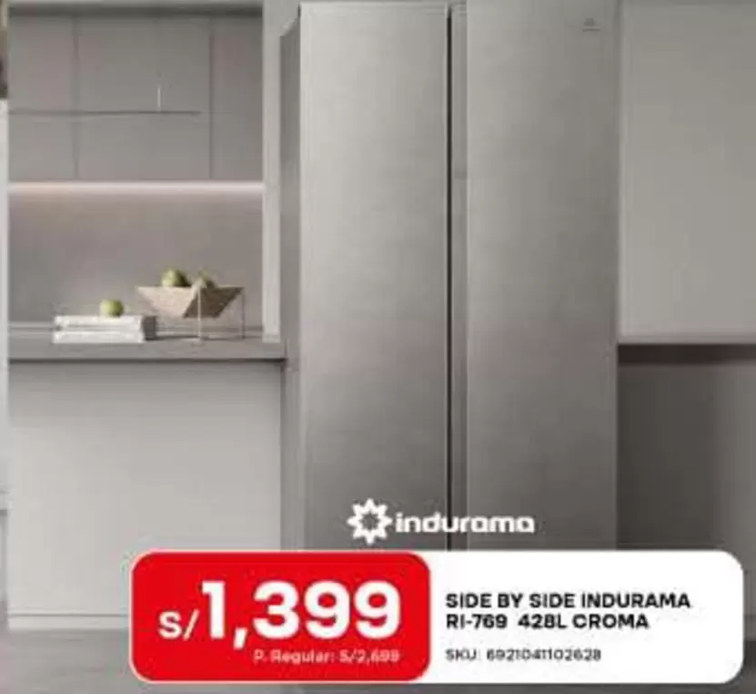 Indurama - SIDE BY SIDE RI-769 428L CROMA