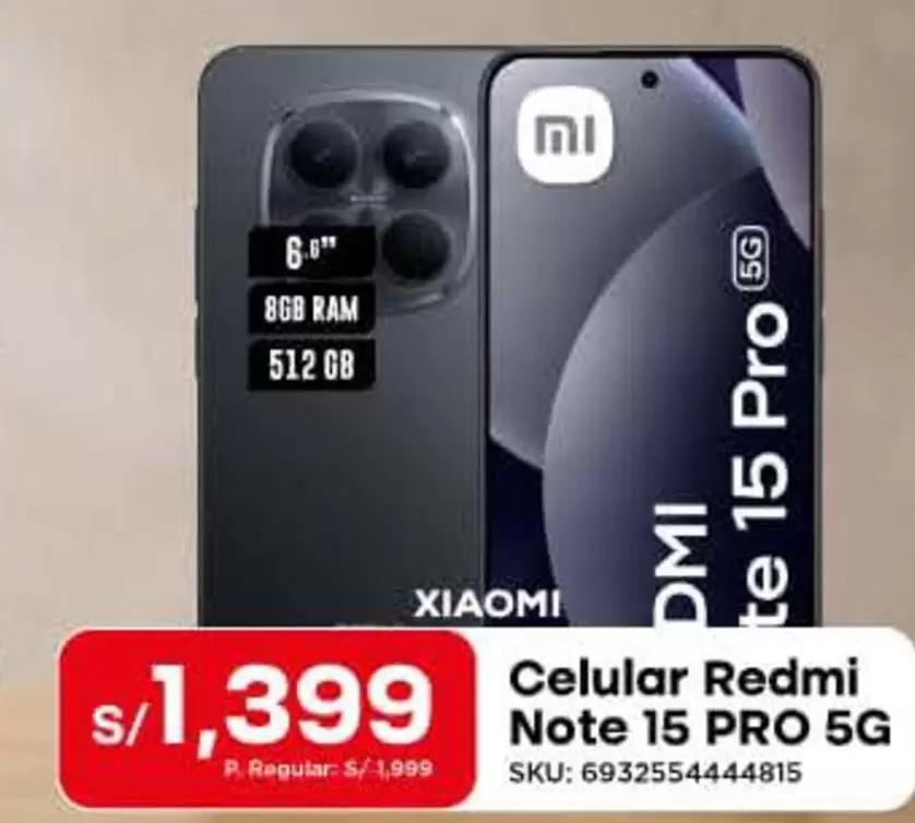 Xiaomi - Celular Redmi Note 15 Pro 5G