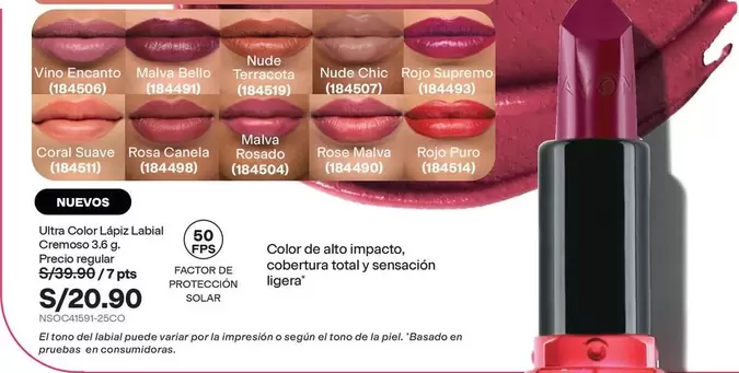 Avon - Ultra Color Lápiz Labial Cremoso