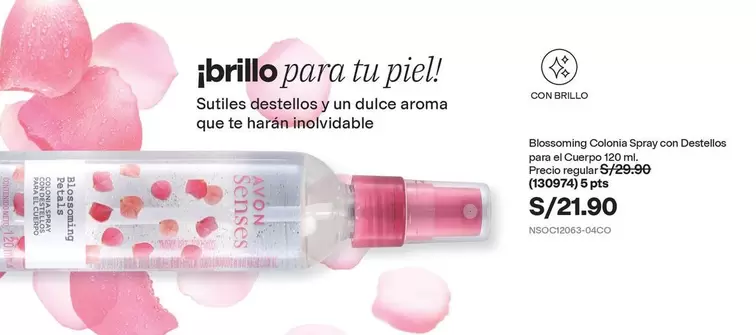 Avon - Blossoming Colonia Spray con Destellos para el Cuerpo
