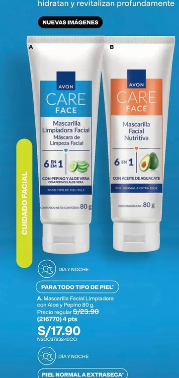 Avon - Mascarilla Limpiadora Facial / Mascarilla Facial Nutritiva