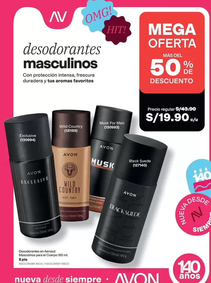 Avon - Desodorantes Masculinos