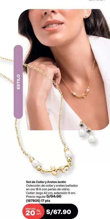 Oro - Set de Collares y Aretes "Jazmín"