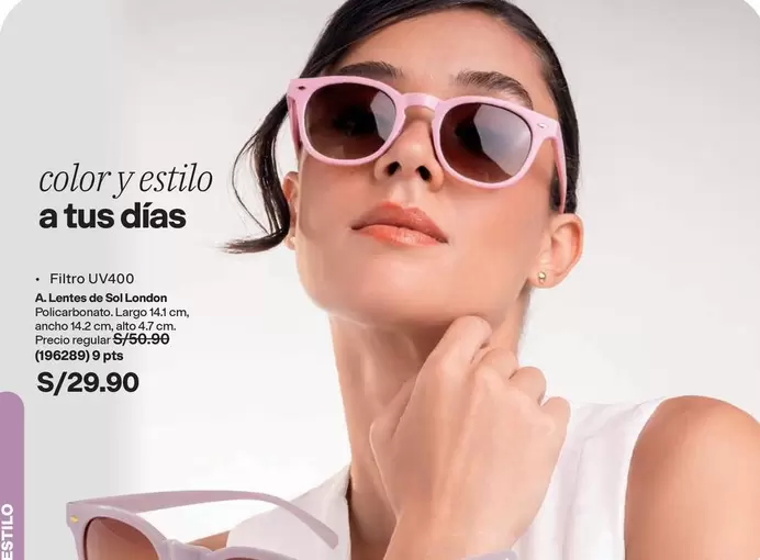 Sol - Filtro UV400 A. Ladies de Sol London