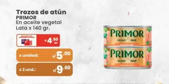 Primor - Trozo de atún en aceite vegetal Lata