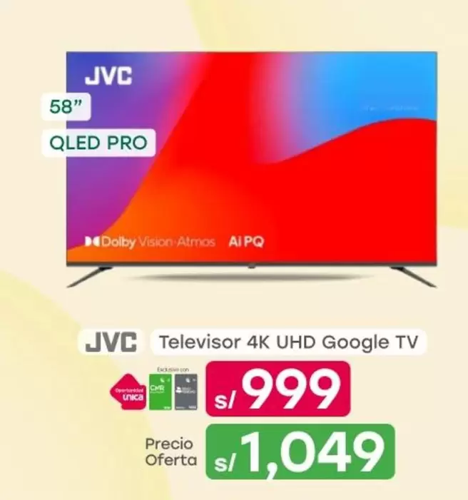 JVC - Televisor 4K UHD Google TV