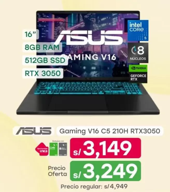 Asus - Gaming V16 C5 210H RTX3050